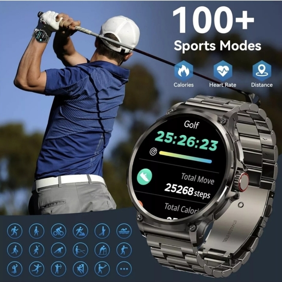 AMAZTIM Smart Watch for Men,1.85" HD Oversized Screen,100 Days Extra-Long - Picture 6 of 6